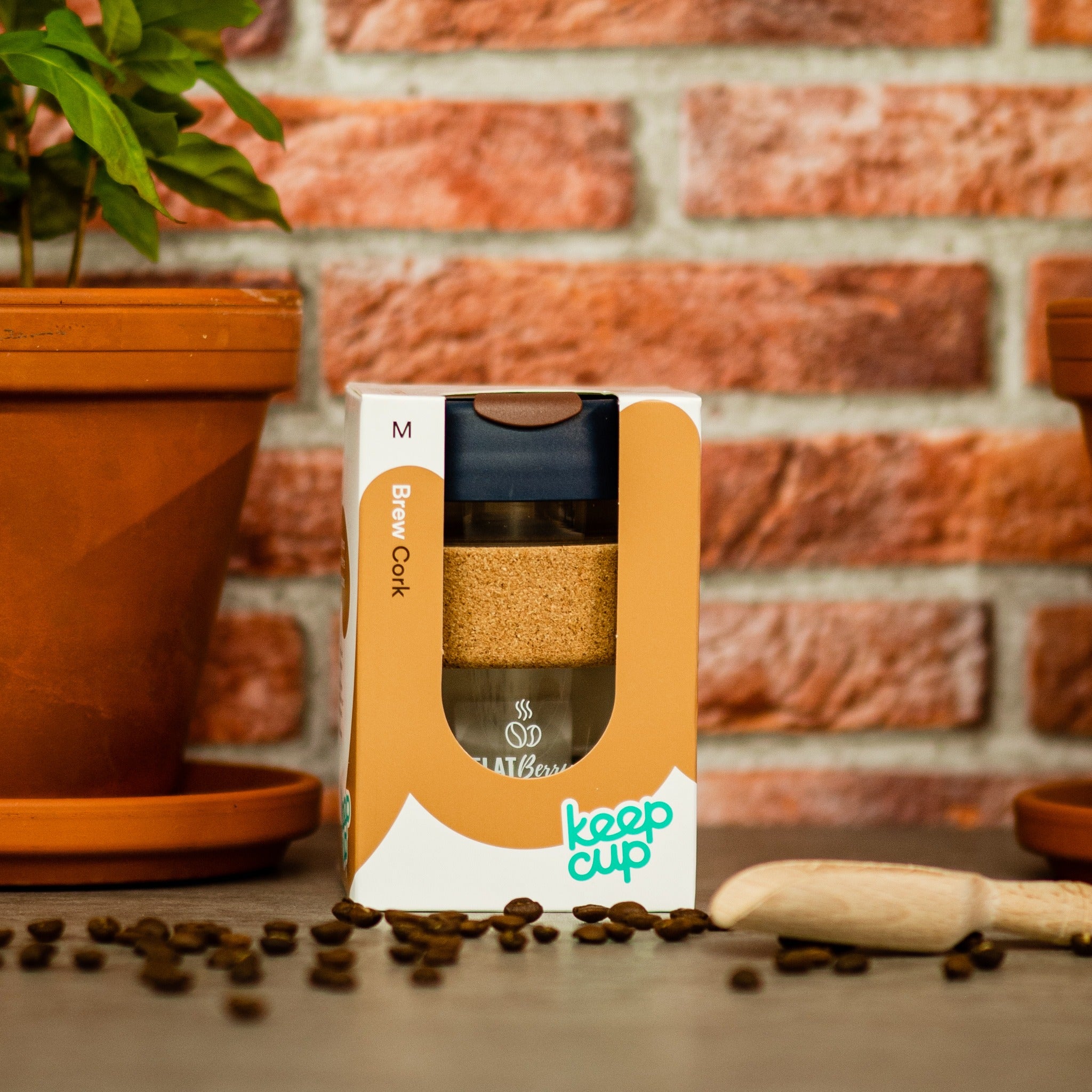 KeepCup Glas mit Korkband (M)